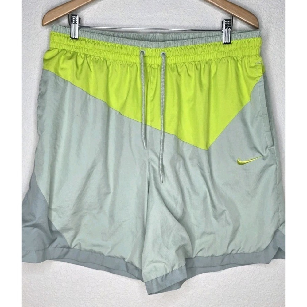Nike DNA 8" Woven Mesh Lined‎ Men XXL Basketball Shorts Gray Neon Sport Pull on